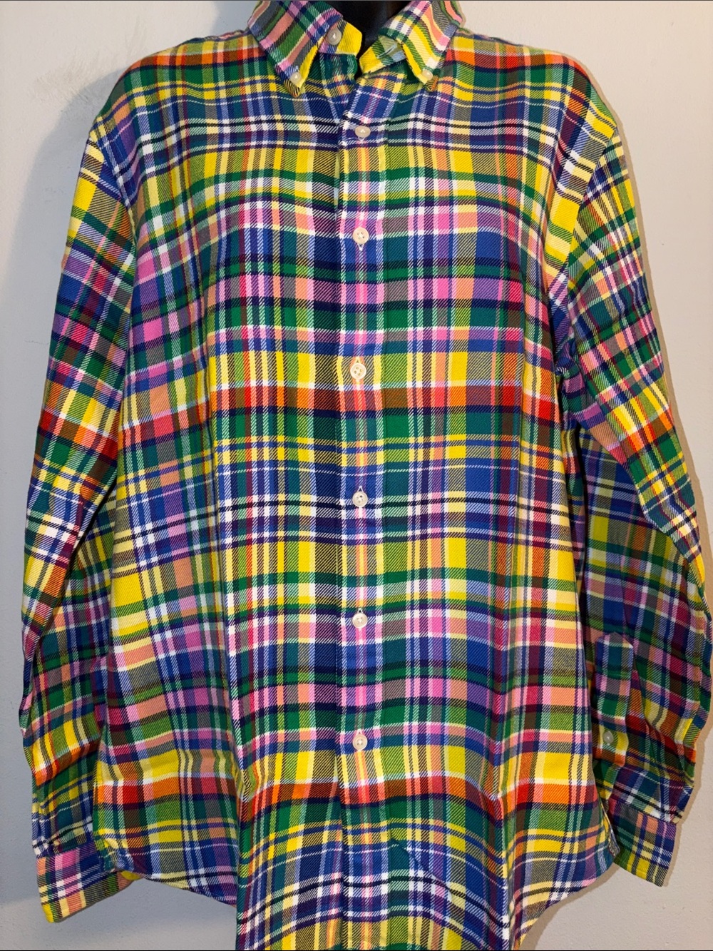 Polo by Ralph Lauren Yellow, Green & Blue Plaid Button-Down Shirt